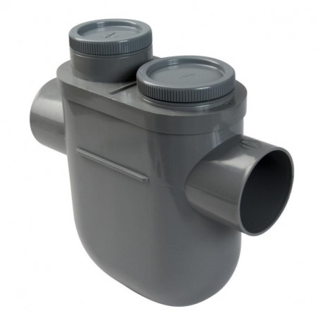 Siphon disconnecteur monobloc Nicoll - Ø100mm - PVC - Gris - A coller