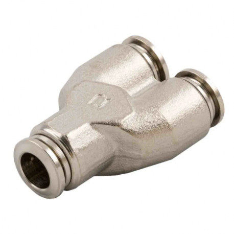 Lot de 10 adaptateurs tube à tube en Y RS PRO - Ø 4mm vers 4mm et 11mm - Laiton nickelé
