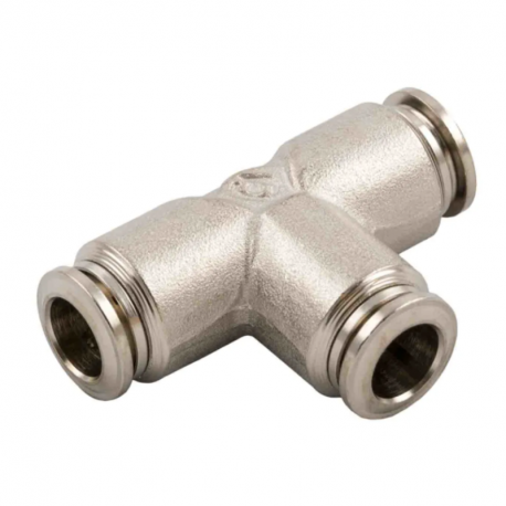 Lot de 10 adaptateurs tube à tube en T RS PRO - Ø 4mm vers 4mm - Laiton nickelé