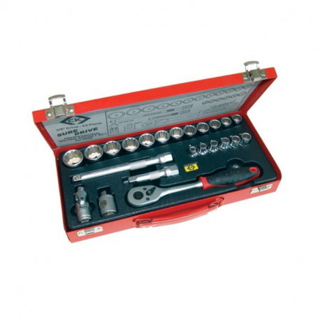 Coffret clé à cliquet Ck outillage - 23 pièces - 3/8" - Douilles de 6 à 24 mm