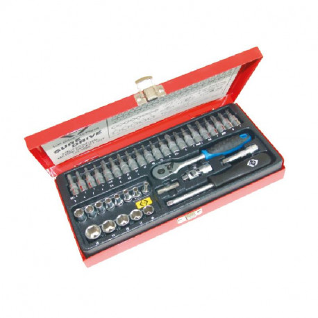 Coffret clé à cliquet Ck outillage - 39 pièces - 1/4" - Douilles de 4 à 14 mm