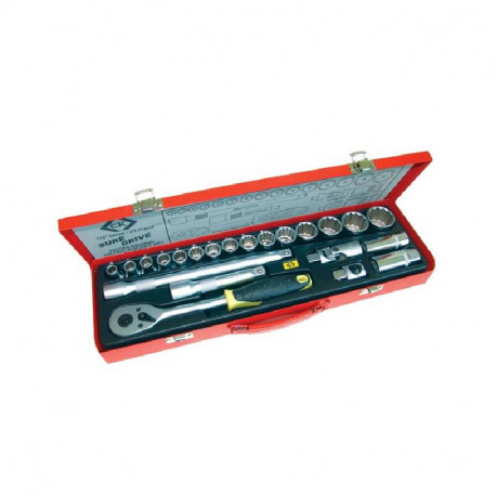 Coffret clé à cliquet Ck outillage - 22 pièces - 1/2" - Douilles de 10 à 32 mm