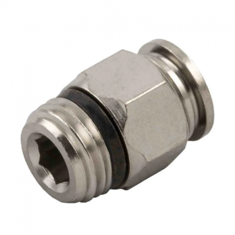 Lot de 10 adaptateurs droits filetés hydrauliques RS PRO - 4 mm vers Uni 1/8 mâle - Laiton nickelé