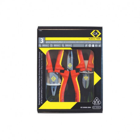 Jeu de 3 pinces Redline VDE CK outillage - 1000V