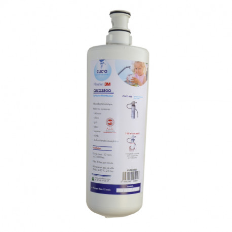 Cartouche filtrante Anti Bactéries + Goût/Odeur/Pesticides Polar - Jetable - 480l/h - 5 bar - pour filtre CLICOFSE