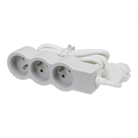 Rallonge multiprises extra-plate Legrand - 3x2P+T - 16A - Câble 1,5m
