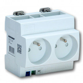 Prise modulaire double Digital Electric - 2P+T - 2x16A - Blanche