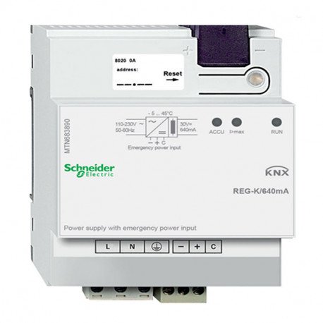 Alimentation KNX Schneider Electric - 640mA - avec entrée d'alimentation auxiliaire