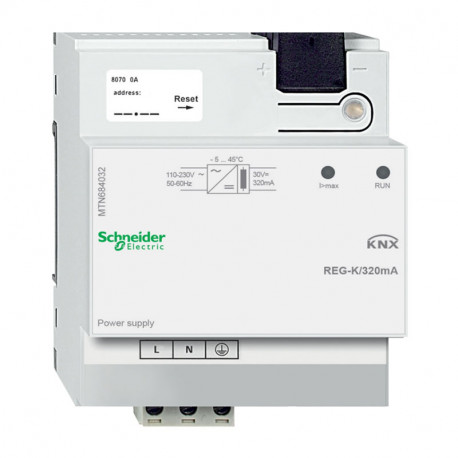 Alimentation 320mA KNX Schneider Electric - 64 participants - 8 pas de 9mm