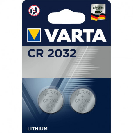 Lot de 2 piles bouton Lithium 3V Varta - CR 2032