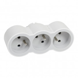 Fiche multiprises Legrand - 3x2P+T frontales 16A - 3680W - Blanc/Gris
