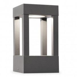 Lampe balise AGRA LED Faro - Gris foncé - 9W - 3000K - IP55 - Avec ampoule