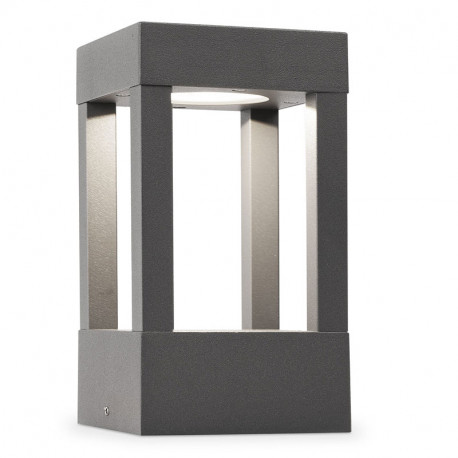 Lampe balise AGRA LED Faro - Gris foncé - 9W - 3000K - IP55 - Avec ampoule