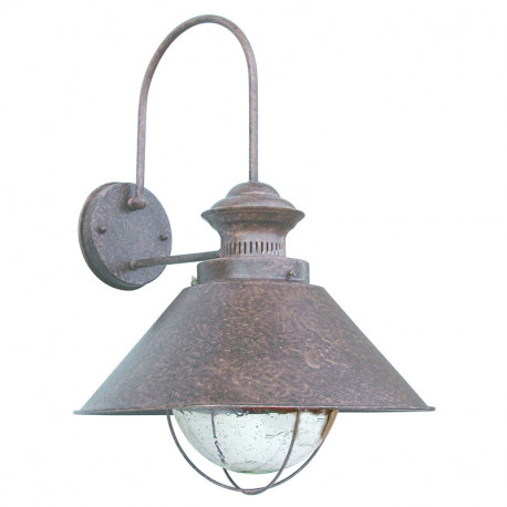 Applique extérieure Hauteur 340mm Nautica-P Faro - IP33 - E27 - Rouille - Sans ampoule
