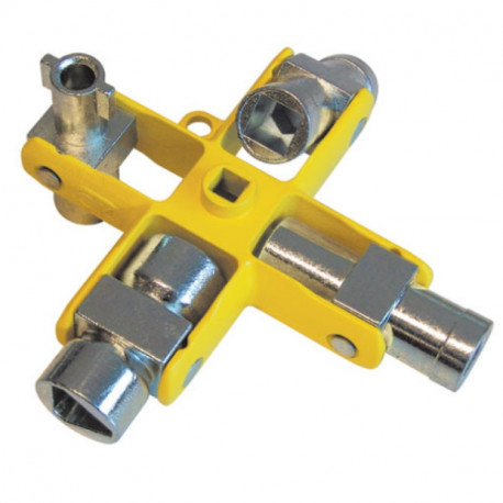 Clé universelle pour armoires techniques CK Outillage - Embouts pivotants - 9 empreintes - Alliage moulé
