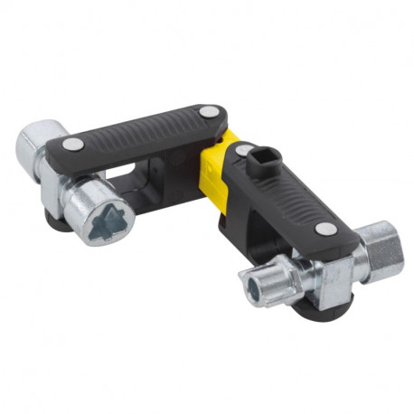 Clé articulée pour armoires techniques CK Outillage - 9 empreintes - Zinc moulé