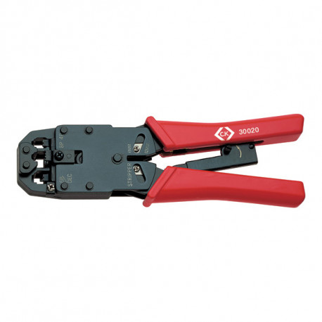 Pince à sertir à cliquet pour connecteurs modulaires CK outillage - Acier Carbone - 220mm