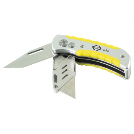 Cutter pliable 2 lames CK Outillage - Acier carbone - Jaune