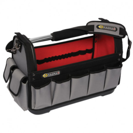 Sac à outils ouvert Magma CK Outillage - 12 compartiments extérieurs - Polyester - Noir/Gris