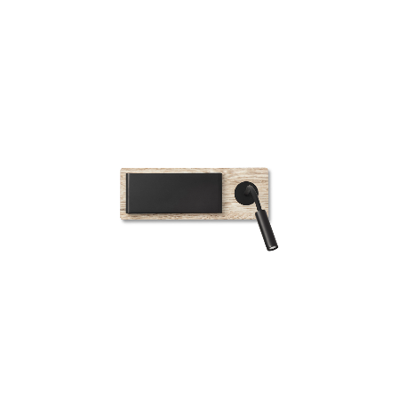Lampe applique avec liseuse Mood Faro - IP20 - 6W - 3000K - Noir/bois