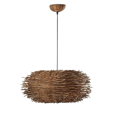 Suspension rotin Nido Faro - IP20 - E27 - Marron - Sans ampoule