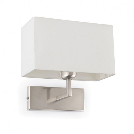Applique abat-jour textile Roda Faro - IP20 - E27 - Nickel - Sans ampoule