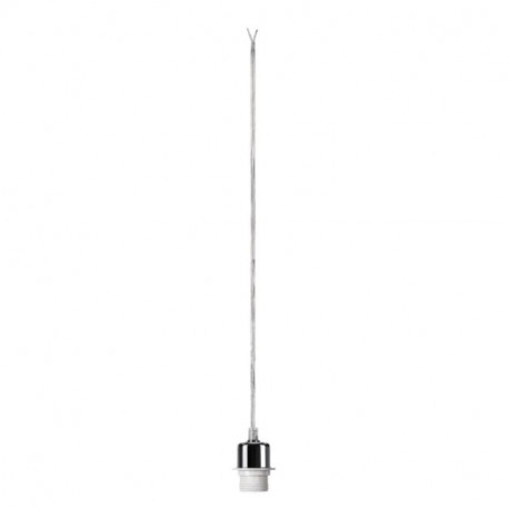 Suspension intérieure câble nu Fenda SLV - E27 - 60W - Chrome - Sans abat-jour