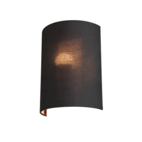 Demi abat-jour rond Fenda SLV - Ø 230mm - H 305mm - Textile - Noir et cuivre