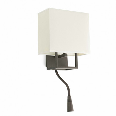 Lampe avec lecteur LED Vesper Faro - IP20 - E14 - Brun et beige - Sans ampoule