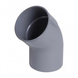 Raccord évacuation coude simple mâle femelle 45° 125mm