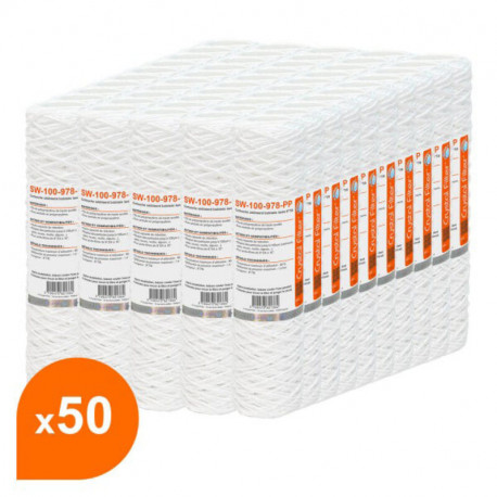 Carton de 50 cartouches sédiment bobinées SW-100-978-PP Crystal Filter - 9''7/8 - 100µm