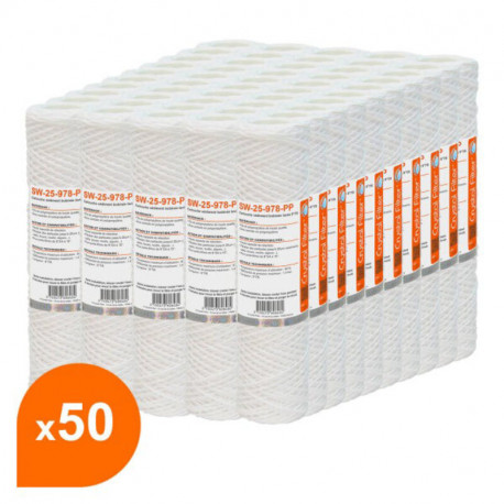 Carton de 50 cartouches sédiment bobinées SW-25-978-PP Crystal Filter - 9''7/8 - 25µm