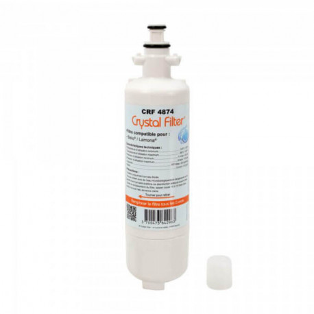 Filtre à eau CRF4874 Crystal Filter - Charbon actif - Pour réfrigérateur américain Beko/ Lamona