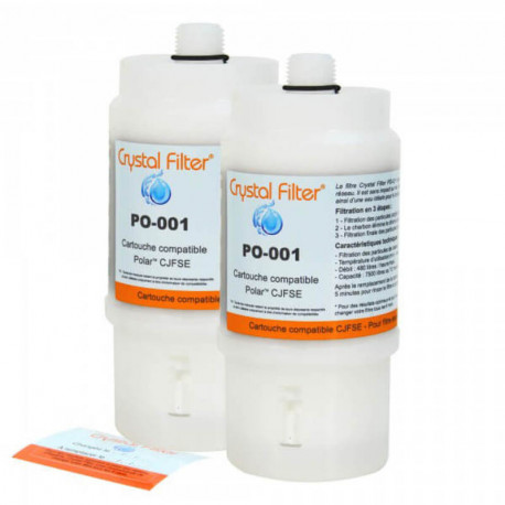Lot de 2 cartouches PO-001 Crystal Filter - Compatible filtre sous évier CJFSE de Polar