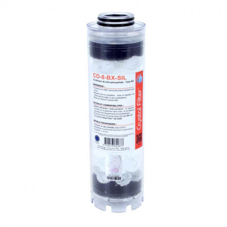 Conteneur de silicophosphates CO-8-BX-SIL Crystal Filter - 10" - ABS - Compatible HA 10 BX