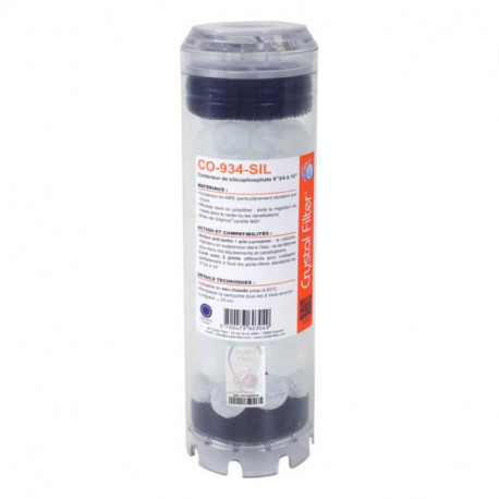 Conteneur de silicophosphates CO-934-SIL Crystal Filter - 9''3/4 à 10'' - ABS - Pour carters standards