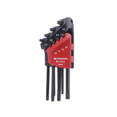 Jeu de 8 clés mâles coudées Torx Facom - Bras long - En étui compact
