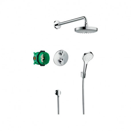 Ensemble encastré Croma Select S avec mitigeur thermostatique Ecostat S Hansgrohe