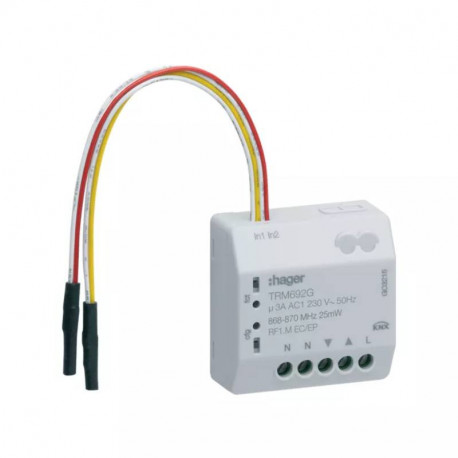 Emetteur 2 entrées / Récepteur 1 sortie Radio Hager