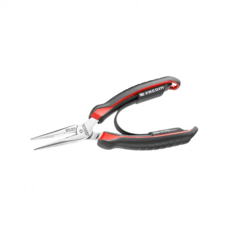 Pince demi-ronde bec court Facom - L.160mm - Gainée bimatière - Chromé
