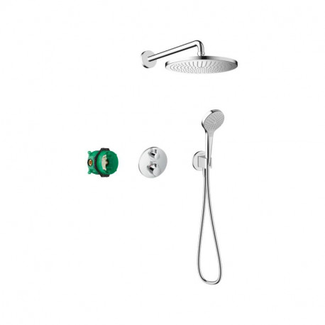 Pack encastré Croma avec mitigeur thermostatique Ecostat S Hansgrohe