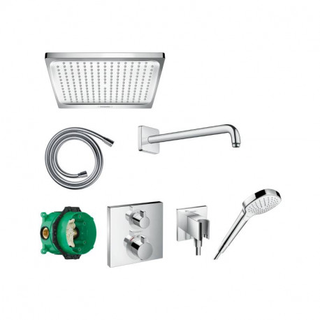 Pack douche de tête et douchette Crometta E Hansgrohe - Avec mitigeur thermostatique