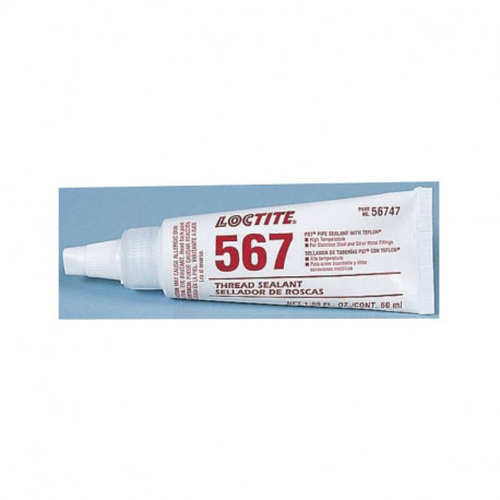 Frein filet en pâte Loctite 567 - Pour raccords filetés coniques - Tube - 50ml - Blanc