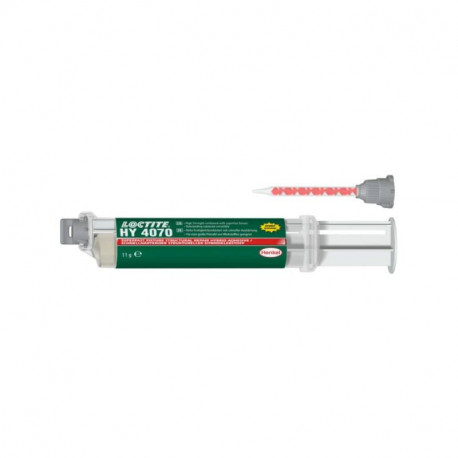 Colle epoxy Loctite HY 4070 - Gel - Cartouche double - 11g - Jaune transparent
