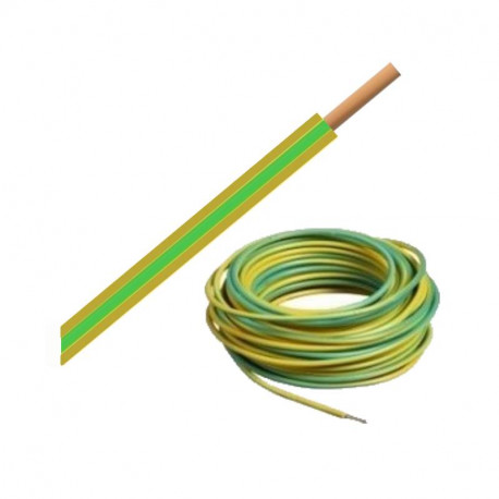Bobine de Câble H07VU 2,5 mm² - 100 m - Vert/Jaune