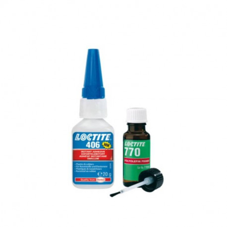 Kit Super Glue Loctite 406 avec activateur Loctite 770 - Liquide - Bouteille - 20g - Transparent