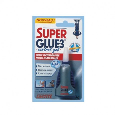 Colle Super Glue 3 Control Gel Loctite - Gel - Bouteille - 3g - Transparent