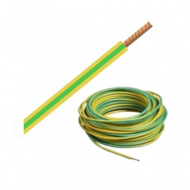 Bobine de fil H07VR 10 mm² - Vert/Jaune - 100 mètres