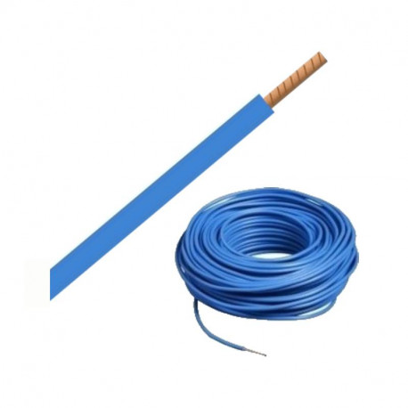 Bobine de fil H07VR 10 mm² - Bleu - 100 mètres