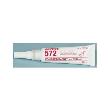 Frein filet gel Loctite 572 Caloretanche - Pour gros filetages - Tube - 50ml - Blanc